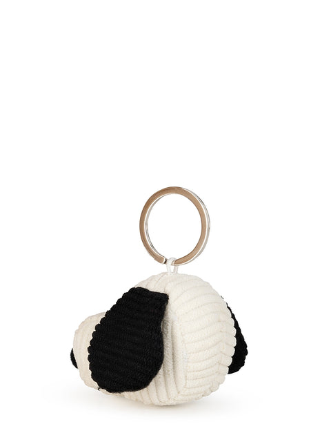 Snoopy Head Corduroy Cream keychain - 4,5 cm - 2 | Cream